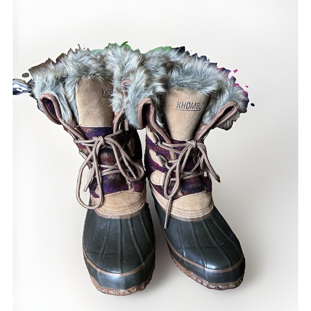 Khombu Julliard Duck Boots Women's  Winter Boots Size 7 Snow Warm Lined Fur